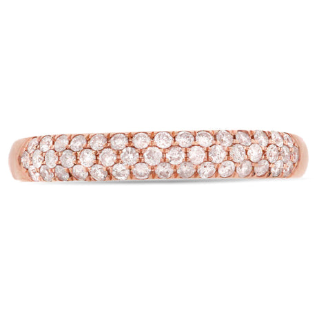 0.38ct 14k Rose Gold Diamond Lady's Pave Band Size 6.5
