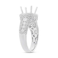 1.54ct 18k White Diamond Semi-mount Ring for 3.00ct Center