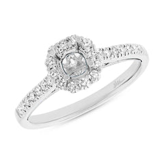 0.34ct 18k White Gold Diamond Semi-mount Ring for 0.50ct Center Size 6.5