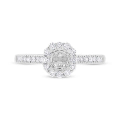 0.34ct 18k White Gold Diamond Semi-mount Ring for 0.50ct Center Size 6.5