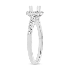 0.34ct 18k White Gold Diamond Semi-mount Ring for 0.50ct Center Size 6.5