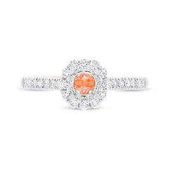 0.34ct 18k Two-tone Rose Gold Diamond Semi-mount Ring for 0.50ct Center Size 6.5