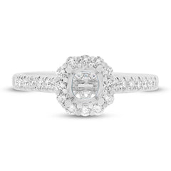 0.48ct 18k White Gold Diamond Semi-mount Ring for 0.75ct Center Size 6.5