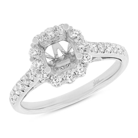 0.59ct 18k White Gold Diamond Semi-mount Ring for 1.00ct Center Size 6.5
