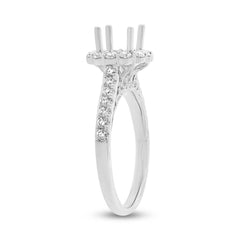 0.59ct 18k White Gold Diamond Semi-mount Ring for 1.00ct Center Size 6.5