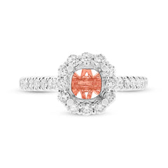 0.59ct 18k Two-tone Rose Gold Diamond Semi-mount Ring for 1.00ct Center Size 6.5