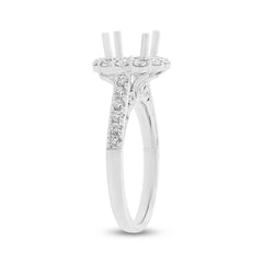 0.81ct 18k White Gold Diamond Semi-mount Ring for 1.50ct Center Size 6.5