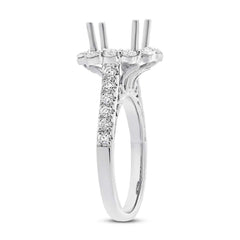 1.08ct 18k White Gold Diamond Semi-mount Ring for 3.00ct Center Size 6.5