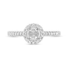 0.27ct 18k White Gold Diamond Semi-mount Ring for 0.50ct Center Size 6.5