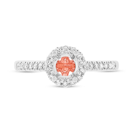 0.27ct 18k Two-tone Rose Gold Diamond Semi-mount Ring for 0.50ct Center Size 6.5