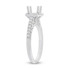 0.41ct 18k White Gold Diamond Semi-mount Ring for 0.75ct Center Size 6.5