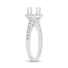 0.49ct 18k White Gold Diamond Semi-mount Ring for 1.00ct Center Size 6.5