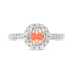0.49ct 18k Two-tone Rose Gold Diamond Semi-mount Ring for 1.00ct Center Size 6.5