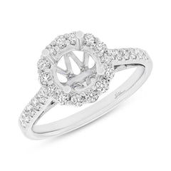 0.58ct 18k White Gold Diamond Semi-mount Ring for 1.50ct Center Size 6.5