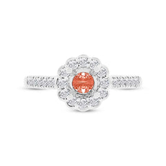 0.39ct 18k Two-tone Rose Gold Diamond Semi-mount Ring for 0.50ct Center Size 6.5