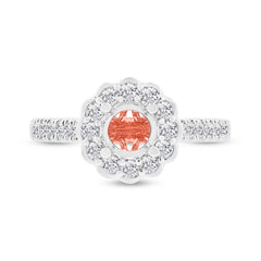 0.63ct 18k Two-tone Rose Gold Diamond Semi-mount Ring for 0.75ct Center Size 6.5