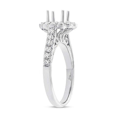 0.75ct 18k White Gold Diamond Semi-mount Ring for 1.00ct Center Size 6.5