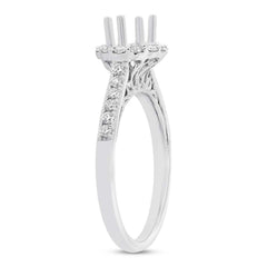 0.41ct 18k White Gold Diamond Semi-mount Ring for 0.50ct Center Size 6.5