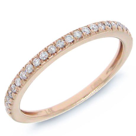 0.19ct 14k Rose Gold Diamond Lady's Band Size 6.5
