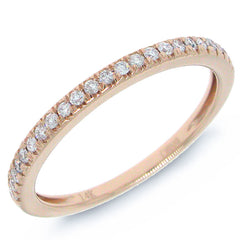 0.19ct 14k Rose Gold Diamond Lady's Band Size 8.5