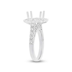 1.28ct 18k White Gold Diamond Semi-mount Ring for 3.00ct Center Size 6.5
