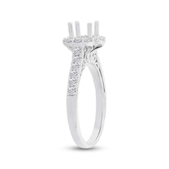 0.58ct 18k White Gold Diamond Semi-mount Ring for 0.75ct Center Size 6.5