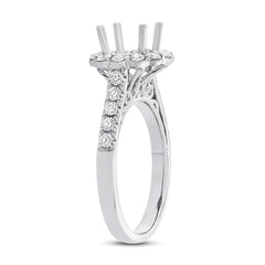 0.80ct 18k White Gold Diamond Semi-mount Ring for 1.50ct Center Size 6.5