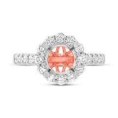 0.80ct 18k Two-tone Rose Gold Diamond Semi-mount Ring for 1.50ct Center Size 6.5