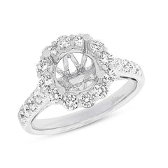 1.02ct 18k White Gold Diamond Semi-mount Ring for 2.00ct Center Size 6.5