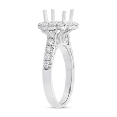 1.02ct 18k White Gold Diamond Semi-mount Ring for 2.00ct Center Size 6.5