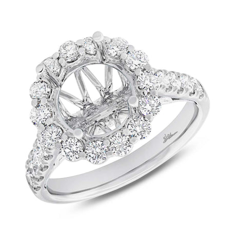 1.15ct 18k White Gold Diamond Semi-mount Ring for 3.00ct Center Size 6.5