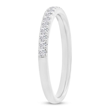 0.22ct 18k White Gold Diamond Lady's Band Size 6.5