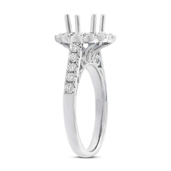 0.79ct 18k White Gold Diamond Semi-mount Ring for 1.50ct Center Size 6.5