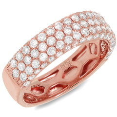 1.30ct 14k Rose Gold Diamond Lady's Pave Band Size 5