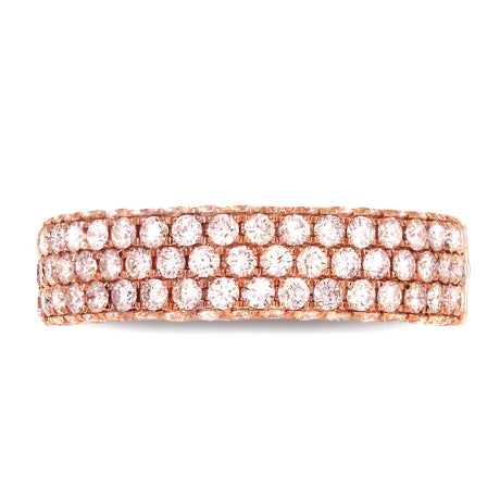 1.30ct 14k Rose Gold Diamond Lady's Pave Band Size 5