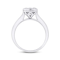 0.52ct 14k White Gold Diamond Cluster Wedding Set Size 6.5