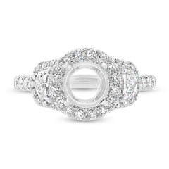 1.30ct 18k White Gold Diamond Semi-mount Ring for 1.50ct Center