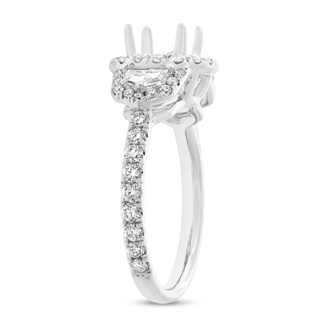 1.30ct 18k White Gold Diamond Semi-mount Ring for 1.50ct Center