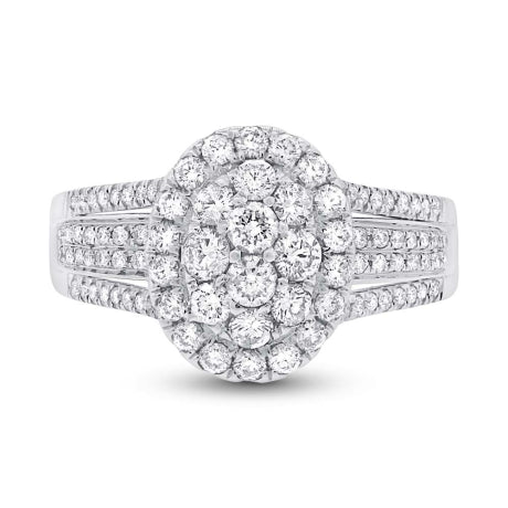 1.23ct 14k White Gold Diamond Lady's Ring Size 6.5