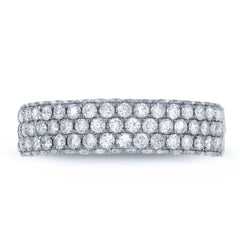1.30ct 14k White Gold Diamond Lady's Pave Band Size 5.75