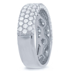 1.30ct 14k White Gold Diamond Lady's Pave Band Size 5.75