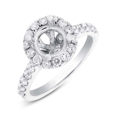 0.79ct 14k White Gold Diamond Semi-mount Ring Size 8.5