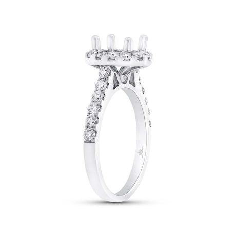 0.79ct 14k White Gold Diamond Semi-mount Ring Size 8.5