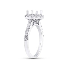 0.79ct 14k White Gold Diamond Semi-mount Ring Size 8.5