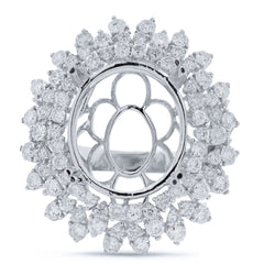 2.98ct 18k White Gold Diamond Semi-mount Ring Size 7.75