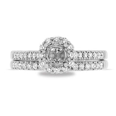 0.51ct 18k White Gold Diamond Semi-mount Ring 2-pc for 0.50ct Center