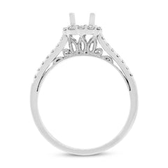 0.51ct 18k White Gold Diamond Semi-mount Ring 2-pc for 0.50ct Center
