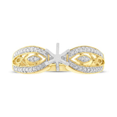 0.20ct 18k Yellow Gold Diamond Semi-mount Ring for 0.50ct Center