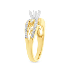 0.20ct 18k Yellow Gold Diamond Semi-mount Ring for 0.50ct Center