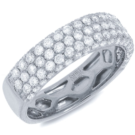 1.30ct 14k White Gold Diamond Lady's Pave Band Size 10.5